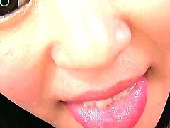 Nasty japanese girl Konoha shows her love for fresh sperm in this nice video. She plays with sticky cum and swallows man nectar with appetite in front of the camera. Watch and enjoy!