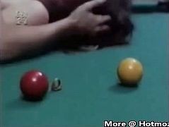 StepMom and Daughter on Pool Table