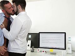 Have you dreamed of fucking your hot work colleague or sexy boss? A horny stud can't temper his lusty desires, so he hits on the attractive stud, working in the same office. He couldn't take his eyes off him since he came there, now he can't take his hands off that appetizing penis. See the hardcore scenario!