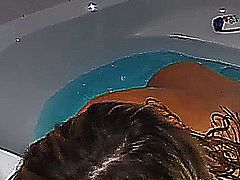 Busty amateur girlfriend masturbates and sucks in her bath