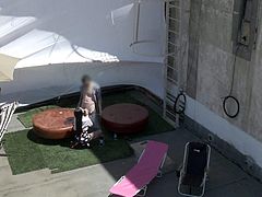 Long haired leggy glamour brunette Raven Bay in white blouse and short skirt sucks and fucks in the backyard with passion. She rides it reverse cowgirl and then gets her wet tight hole drilled doggy style.
