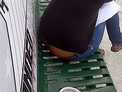 Ebony ass at bustop