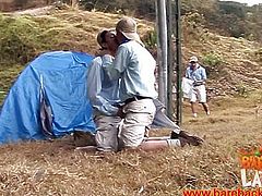 Young latinos bareback assfucking outdoor