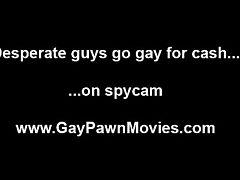 Amateur getting anal fuck for gay cash on spycam