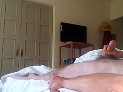 Wife jerks off my cock and make me cum