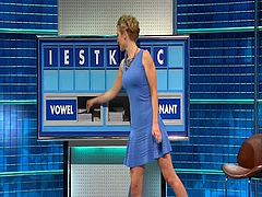 Rachel Riley - Sexy Figure - Big Boob Blue Dress!