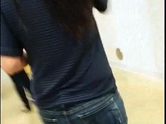 cute asian chinese girl ass in jeans voyeur (non-nude)