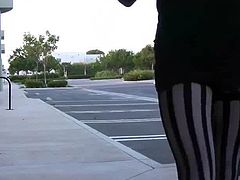 Cross dresser Ass flashing in Public