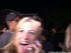 Nice college fest ended up with hard doggy fuck for sexy blond girl