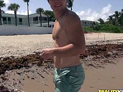 Slutty Penny goes on a walk on the beach, looking for naughty girls, who are willing to undress in front of the camera. The daring ladies get rewarded for saying 