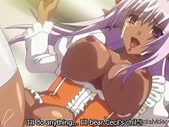 Cock deposits a huge creampie in her hentai pussy