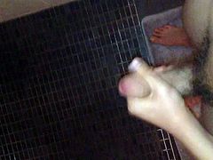 Cumshot in shower #02