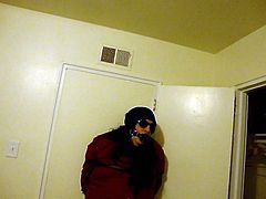 Me bound and gagged in Damselgrabber's bedroom
