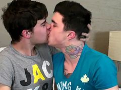 These two skinny gay boys are very fond of each other and really like making love. Jake kisses hot Jason passionately and licks his body. Sexy Jake then takes Jason's dick in his mouth, to make it hard and ready to go inside his tight little asshole for some fucking.