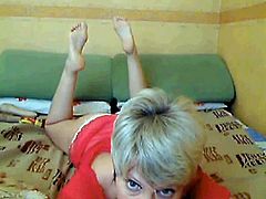 Blonde mature solo webcam show