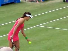 Ana Ivanovic shows her ass during a game in Birningham