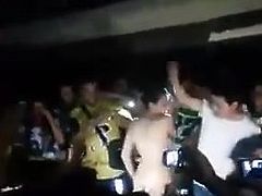 Girls stripping naked in nightclub