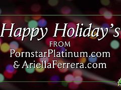Ariella Ferrera gives happy holidays POV blowjob