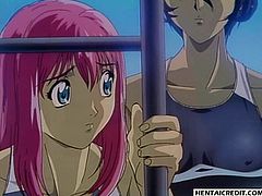 Hentai girl caught and fucked
