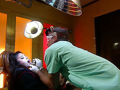 Hot asian Kaylani Lei gets banged by a horny dentist