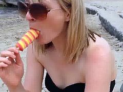 UK girl eats ice