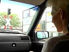 sexy german milf picked up for extreme big cock car sex