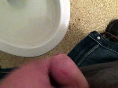 Jacking Off Uncut Cock In Public toilet