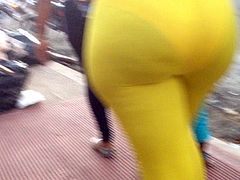 Candid transparent yellow leggins