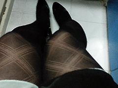 Black Patent Pumps with Pantyhose Teaser 12