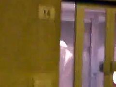 Two guys having fun in the stairwell at night