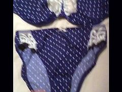 Blue Spotted Panties Wank