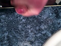 Horny Holiday Jerk Off With Cumshot on Sink Top