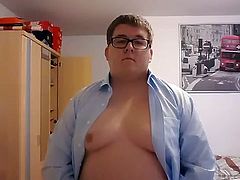 Young chubby stripping