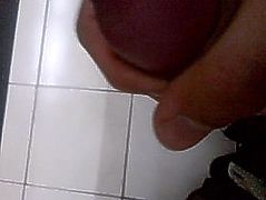 Jerking off at college restroom, almost got caught