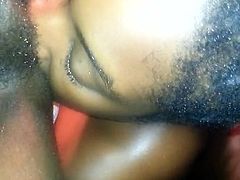 Stunning ebony babe loves to give a horny man an intense ri