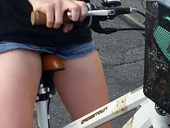 Panty less bike ride