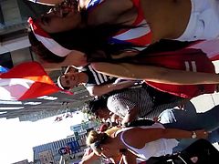Puerto Rican Day parade bouncing titties