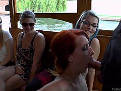 A tour by boat can be unforgettable, especially when there are on board so many sexy ladies. One of them, naughty Isabella, is completely naked and seems eager to taste dick. Watch her sucking cock with fervour and shamelessly riding it in public.