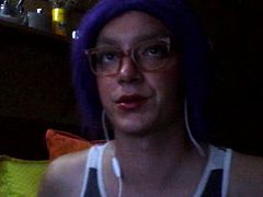 Amateur tranny, listening to her heartbeats on chat.