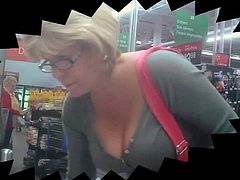 Blonde MILF Milk Juggs at WalMart!