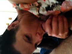 Experienced MILF makes him cum with her mouth