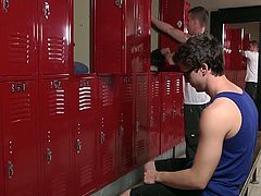 They work out together in gym but one day, both of them were feeling horny after the workout. In the locker room, Will Braun seduced Darin Silvers and offered blowjob. Darin couldn't say NO and he emptied his balls in sex partner's mouth.