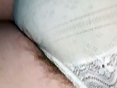 soft hairy pubes sticking out of sexy pantys