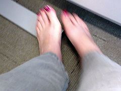 naked naughty feet at the office