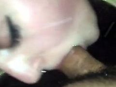 18 year old college Emo teen gives blowjob with cumshot