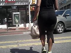Perfect Candid Phat Booty in Black Spandex
