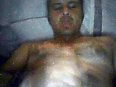 Hot latin daddy streaping and jerking off