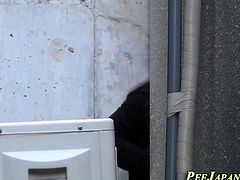 Asians pee soak alleyway