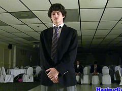 Hazing twink assfucked at frat ceremony