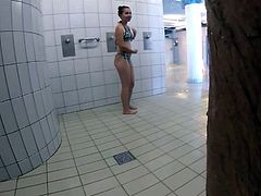 french teen great ass at pool and shower